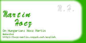 martin hocz business card